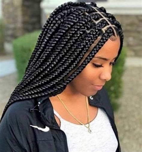 braided hairstyles for medium length|medium size single braids.